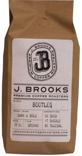 J. Brooks Bootleg Dark Roast Ground Coffee Perspective: front