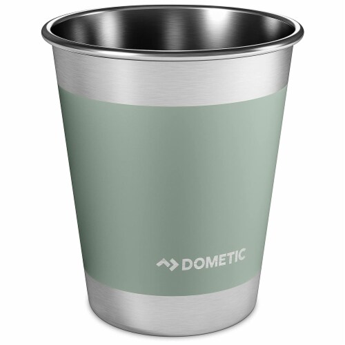 Dometic CUP50 17 Ounce Stainless Steel Stackable Drinking Cup, Moss (4 Pack) Perspective: front