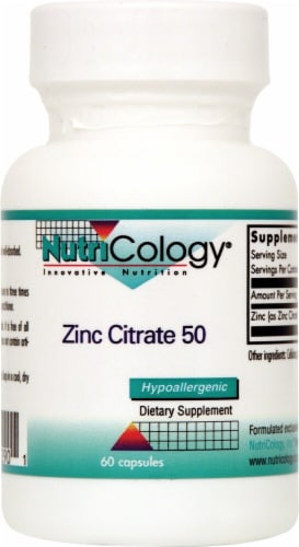 NutriCology  Zinc Citrate 50 Perspective: front