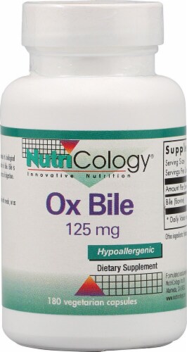 NutriCology Ox Bile 125mg Vegetarian Capsules Perspective: front