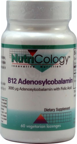 NutriCology  B12 Adenosylcobalamin Vegetarian Lozenges Perspective: front