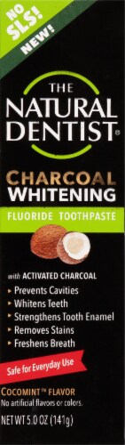 The Natural Dentist Charcoal Whitening Fluoride Toothpaste Perspective: front