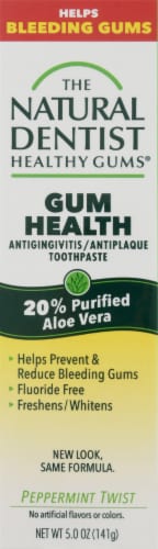 The Natural Dentist Antigingivitis/Antiplaque Peppermint Twist Toothpaste Perspective: front