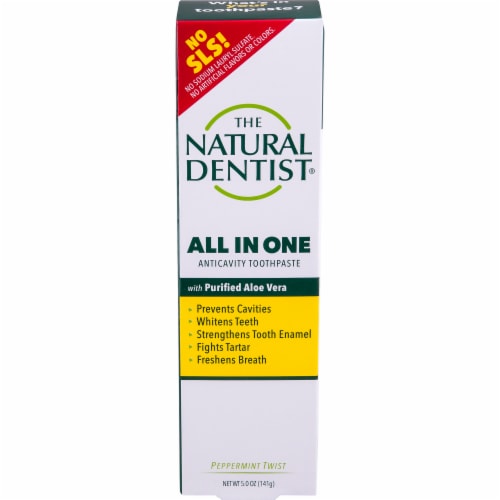 The Natural Dentist® All In One Peppermint Twist Anticavity Toothpaste Perspective: front