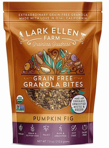 Lark Ellen Farm  Organic Grain Free Granola Bites Gluten Free   Pumpkin Fig Perspective: front