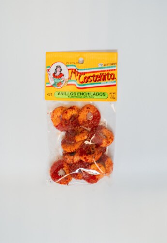 Mi Costenita Gummy Rings with Chili Gummy Candy Bag Perspective: front
