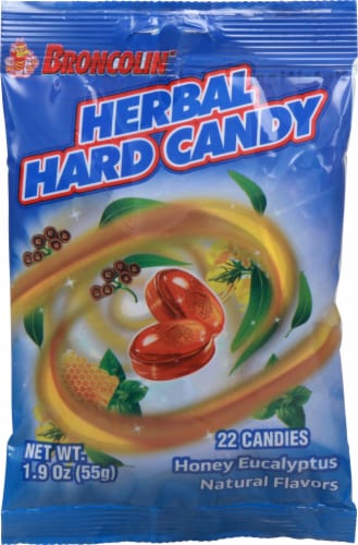 Broncolin Honey Eucalyptus Cough Drops 22 Count Perspective: front