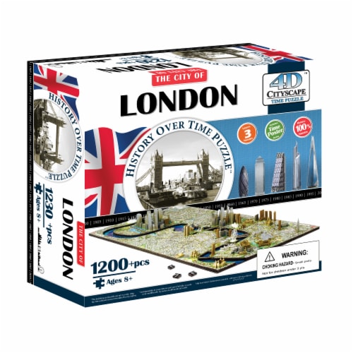 4D Cityscape London England History Over Time Puzzle Perspective: front