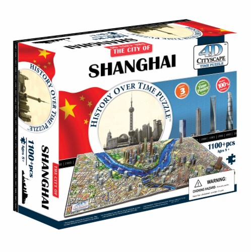 4D Cityscape Shanghai China Time Puzzle Perspective: front