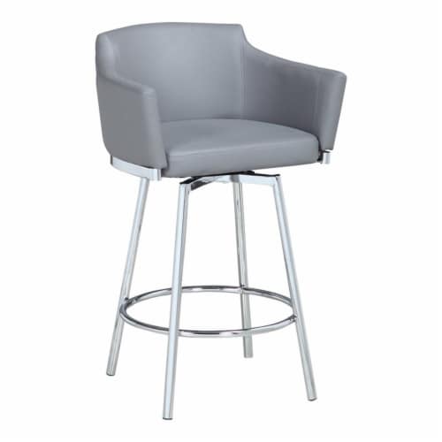 Milan Dahlia 40.4 Modern Club Bar Stool with Memory Swivel in Gray
