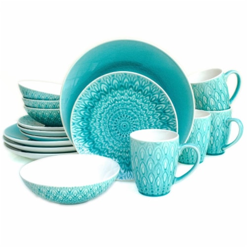 Peacock Stoneware 16 Piece Dinnerware Set Service for 4 16 Piece Set Fry s Food Stores