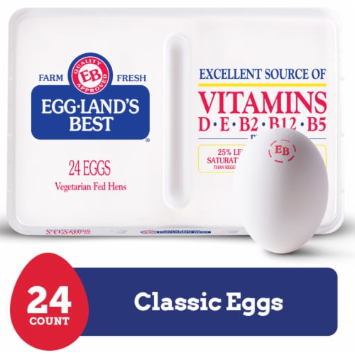 Eggland's Best Classic Large White Eggs, 24 count Perspective: front