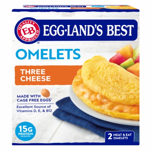 Eggland's Best Three Cheese Frozen Omelet, 2 count Perspective: front