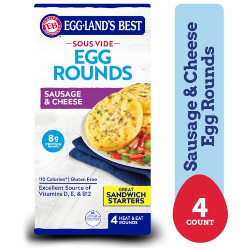 Eggland's Best Sausage & Cheese Frozen Egg Rounds, 4 count Perspective: front