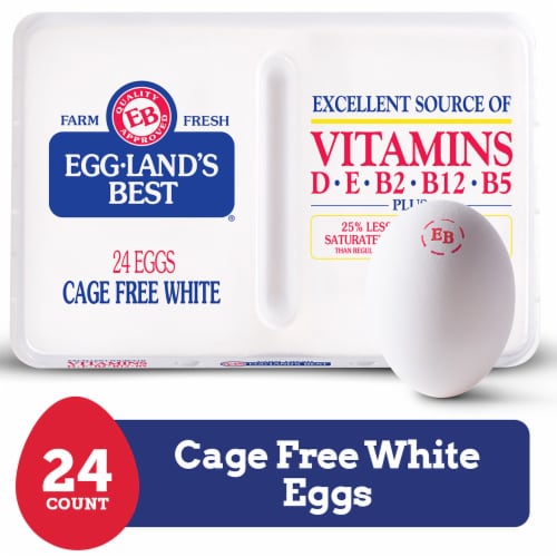 Eggland's Best Cage Free Large White Eggs, 24 Count Perspective: front