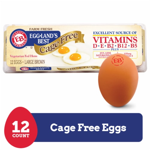 Eggland's Best Cage Free Large Brown Eggs, 12 count Perspective: front