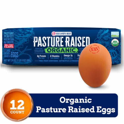 Eggland's Best Pasture Raised Organic Large Brown Eggs, 12 count Perspective: front