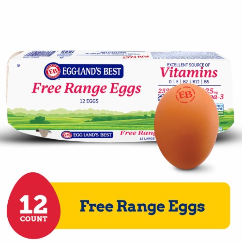 Eggland's Best Free Range Large Brown Eggs, 12 count Perspective: front