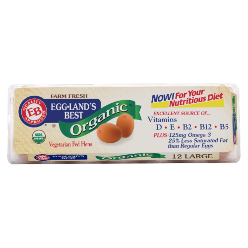 Eggland's Best Cage Free Large Brown Organic Eggs Perspective: front