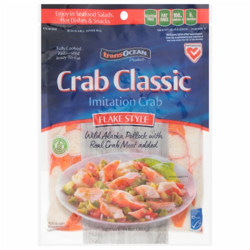 Trans-Ocean Crab Classic Flake Style Imitation Crab Perspective: front