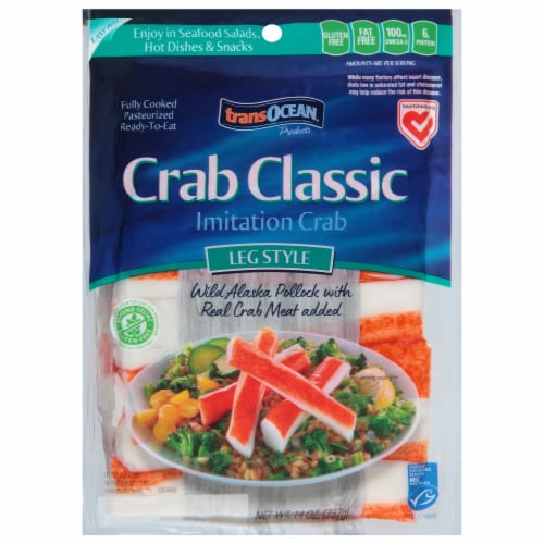Trans-Ocean® Crab Classic Leg Style Imitation Crab Perspective: front