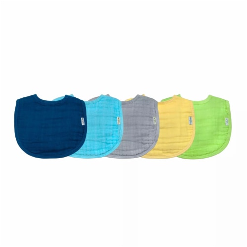 Green Sprouts - Bibs Muslin Blue 0-12mo - 1 Each - 5 CT Perspective: front