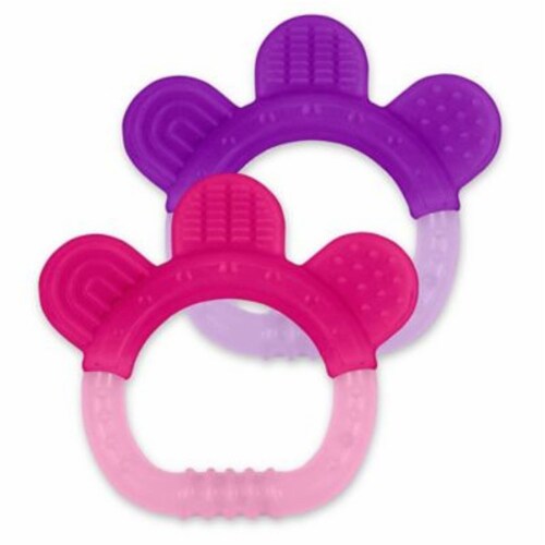 Green Sprouts® 2 Pack Silicone Teether - Pink Perspective: front