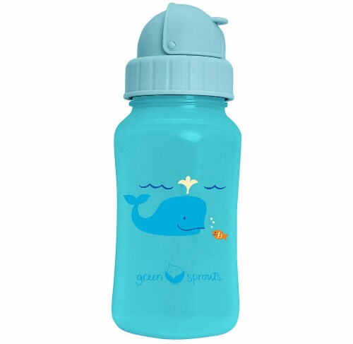 Green Sprouts  Straw Bottle-Aqua-9mo+ Perspective: front
