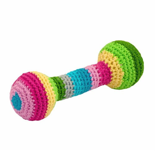 Green Sprouts  Chime Rattle made from Organic Cotton-Multicolor-3mo+ Perspective: front