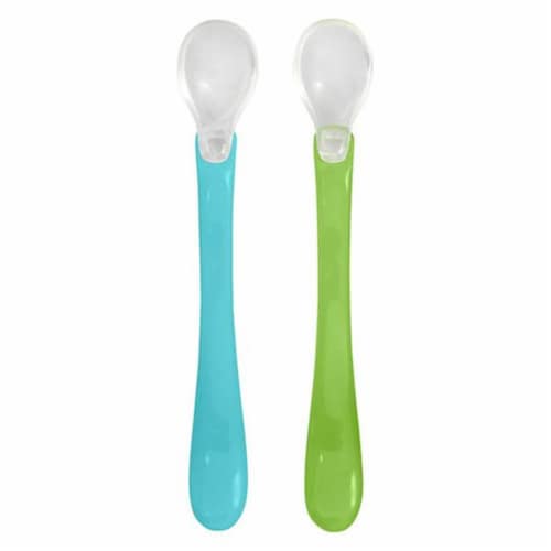 Silicone Baby Spoons - Blue & Green