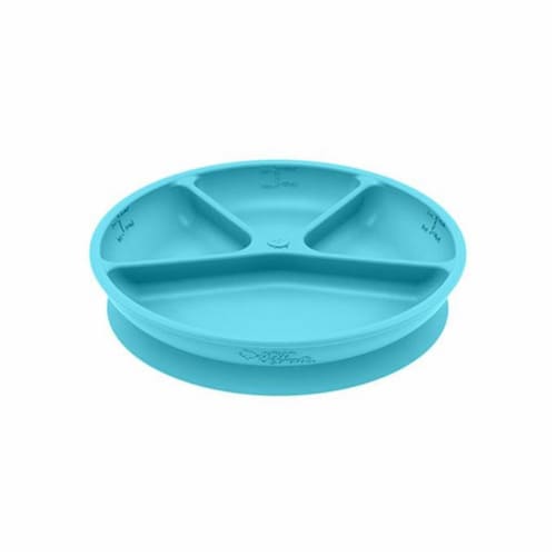Green Sprouts® Learning Plate - Aqua Perspective: front