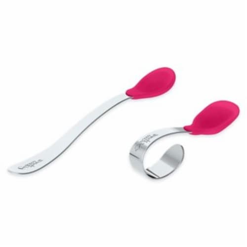 Green Sprouts® Learning Spoon Set-Pink-9mo+ Perspective: front