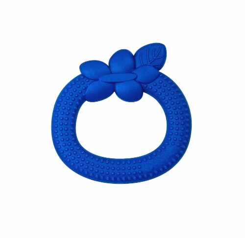 Green Sprouts  Silicone Teether Blueberry Blue Perspective: front