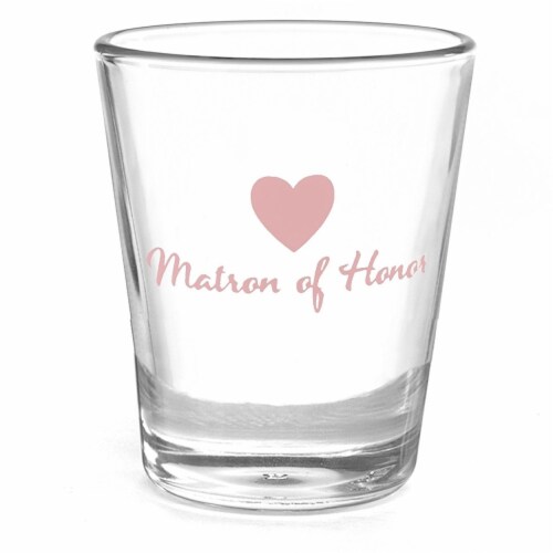 Heart Party Wedding Shot Glass Matron of Honor - Blank Perspective: front