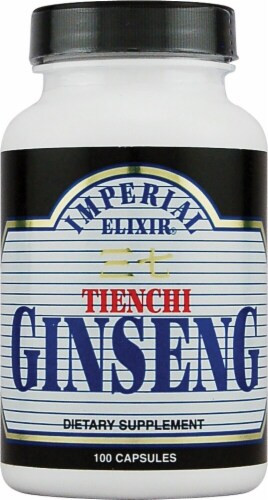 Imperial Elixir Tienchi Ginseng Dietary Supplement Capsules Perspective: front