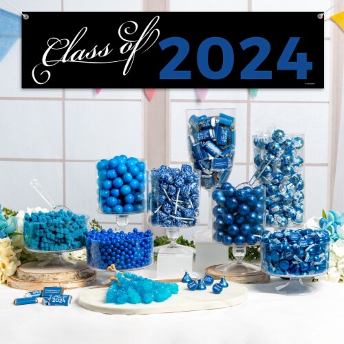Blue Graduation Candy Buffet Class of 2024 Banner & Party Favors