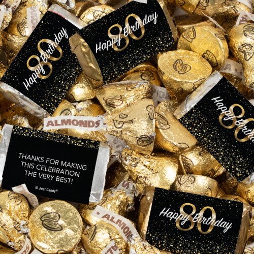 131 Pcs 80th Birthday Candy Party Favors Hershey's Miniatures & Almond Kisses (1.65 lbs), 131 Pieces - Fry's Food Stores