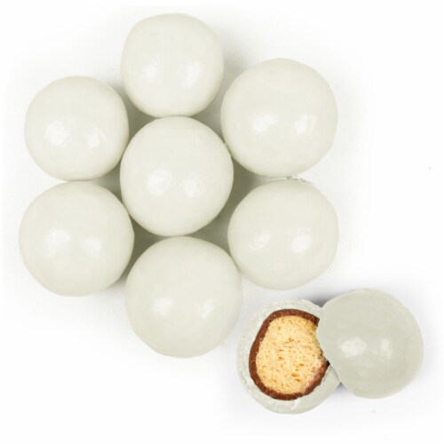 Premium Gourmet White Candy Milk Chocolate Malted Milk Balls 1.67 lb bag Bulk Candy Perspective: front