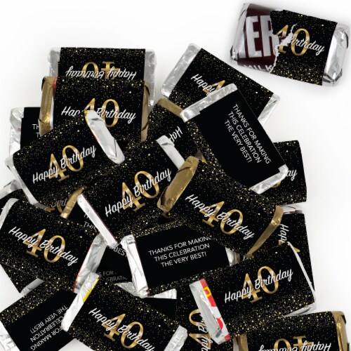 41 Pcs 40th Birthday Birthday Candy Party Favors Hershey's Miniatures Chocolate Perspective: front