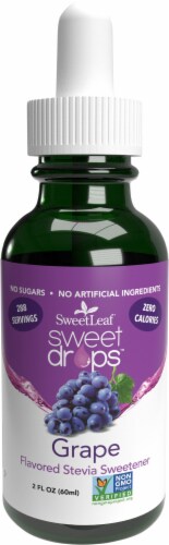 SweetLeaf Liquid Stevia Sweet Drops Grape Flavored Liquid Drops Perspective: front
