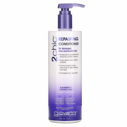 Giovanni 2chic Repairing Conditioner For Damaged Over-Processed Hair Blackberry + Perspective: front