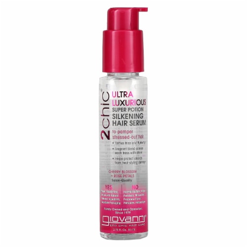 Giovanni 2chic Ultra-Luxurious Super Potion Silkening Hair Serum Cherry Blossom + Rose Perspective: front