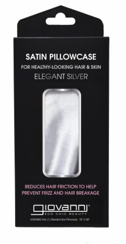Giovanni Elegant Satin Pillowcase - Silver Perspective: front