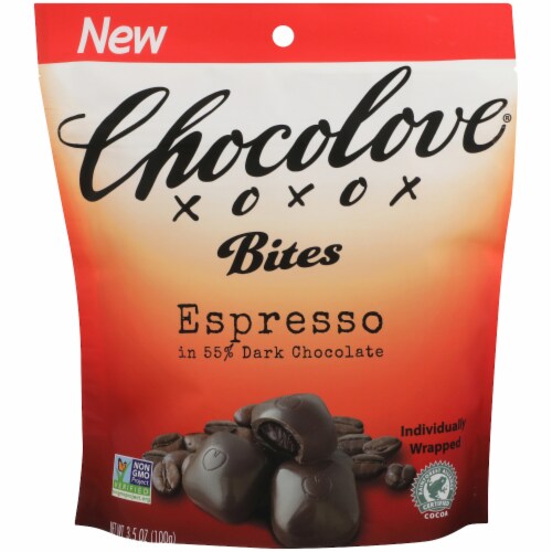 Chocolove Espresso Dark Chocolate Bites Perspective: front