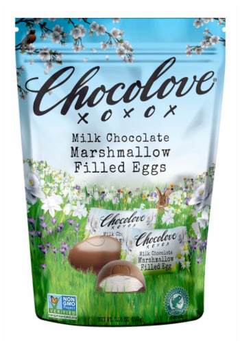 Chocolove® Milk Chocolate Marshmallow Filled Easter Eggs Perspective: front