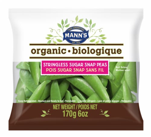 Mann's Organic Sugar Snap Peas Perspective: front