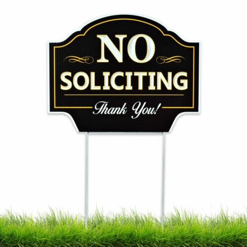 Signs Authority No Soliciting Outdoor Yard Sign For Home, House And Business | Stylish Laser Cut | Stop Solicitation, Deter Door Knockers And Bell Ringers (Coro, 11.5"x9", Pack Of 1
