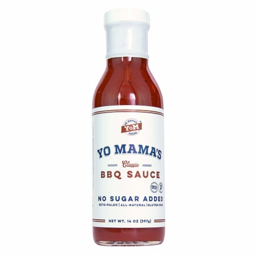 Yo Mama's Foods Keto Barbecue BBQ Sauce (Pack of 1) - Vegan, Gluten Free, Paleo Friendly Perspective: front
