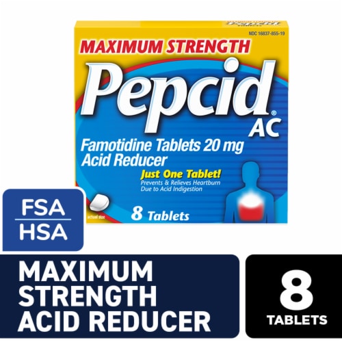 Pepcid Maximum Strength AC Tablets Perspective: front