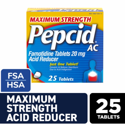 Pepcid Maximum Strength AC Tablets Perspective: front